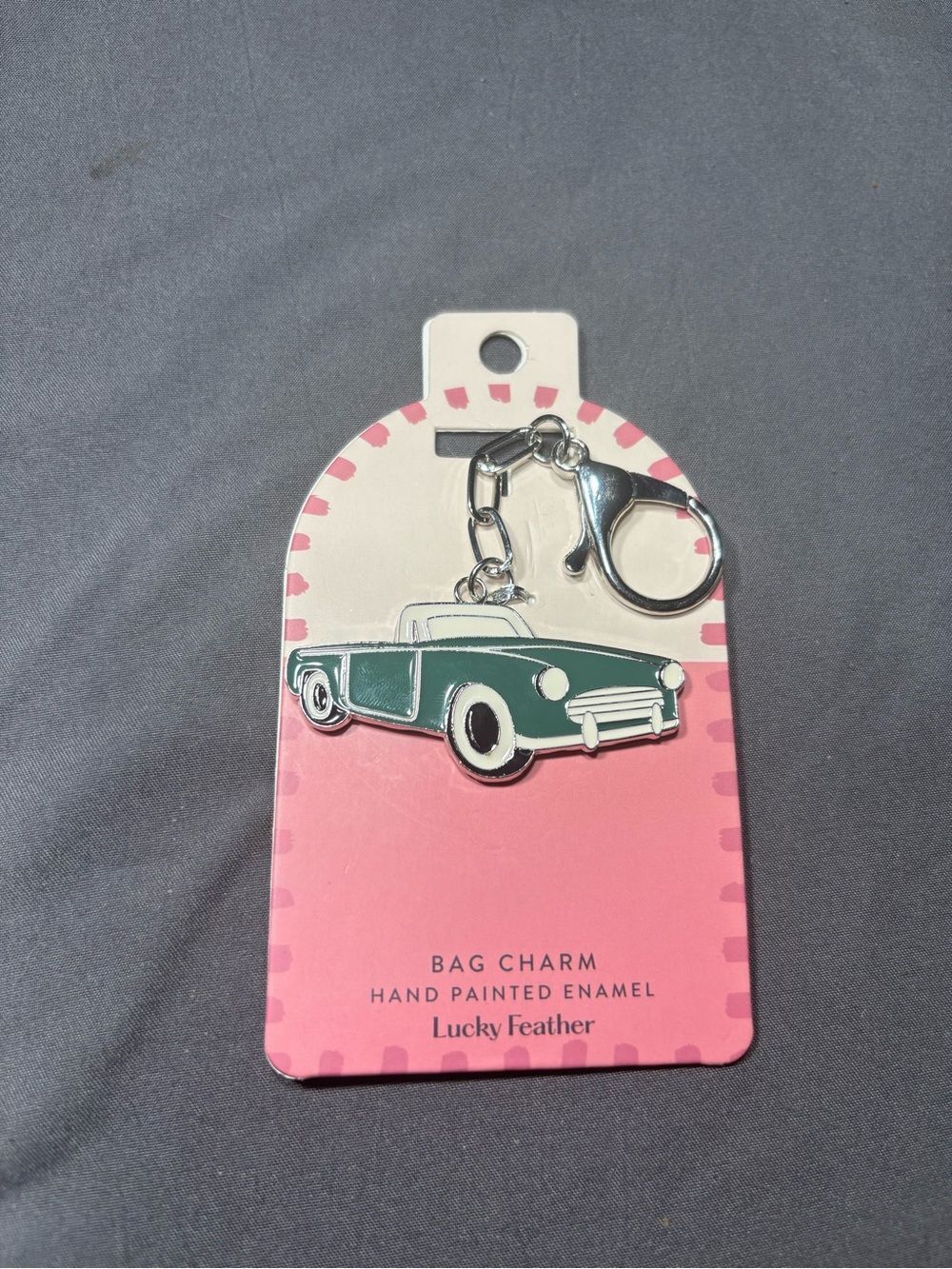 New Lucky Feather Green Car Enamel Bag Charm